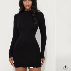Bozzolo Black Long Sleeve Dress